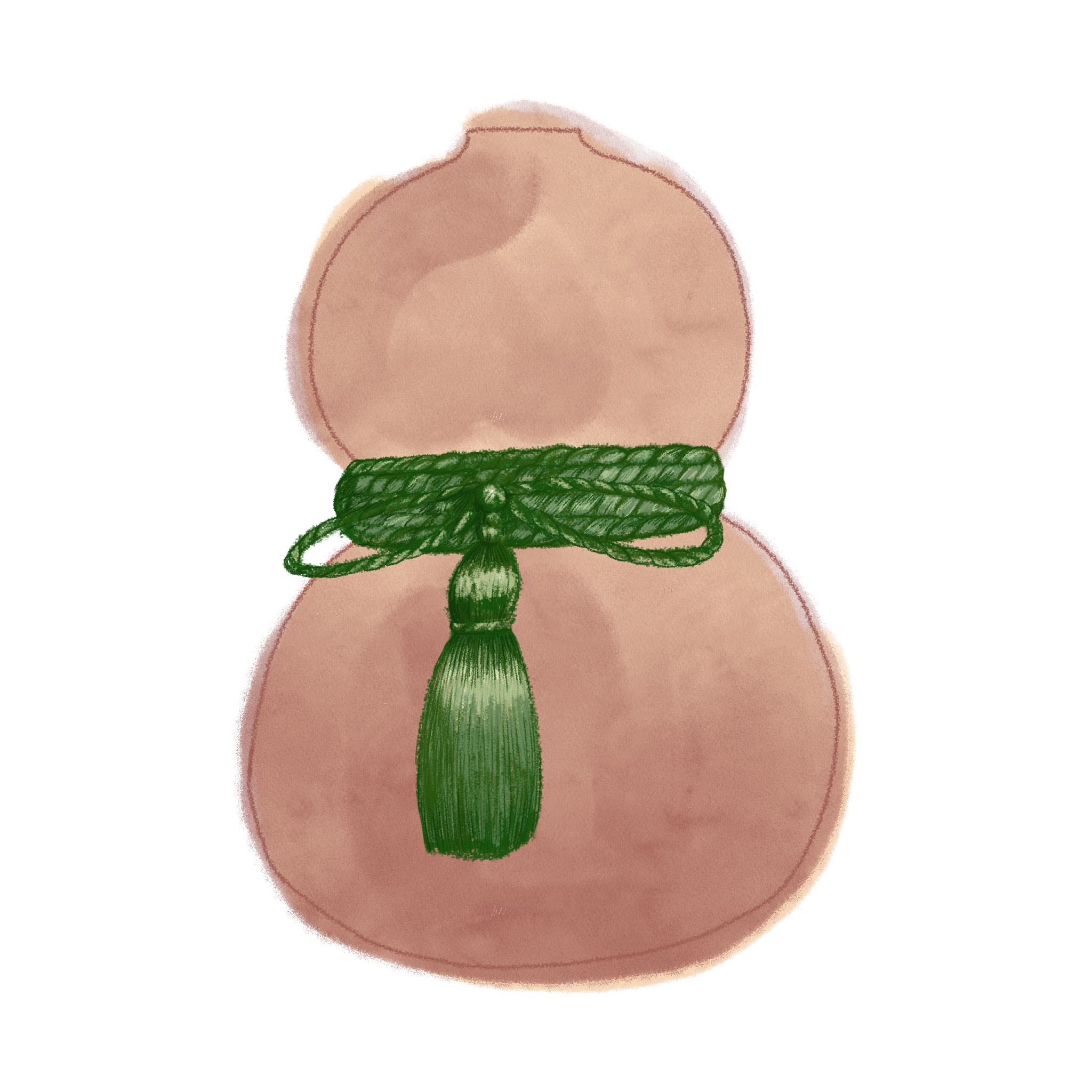 Drawing of a gourd bottle, or 'hyoutan'